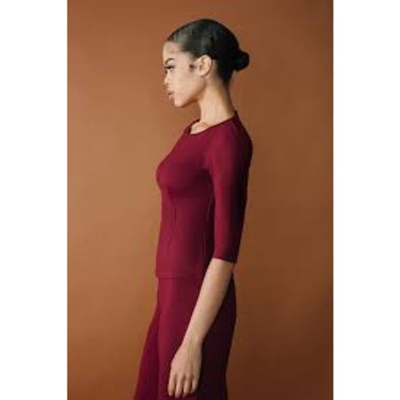 New ~ CHLOE KRISTYN  ~ Julia Ponte Half Sleeve Blouse Size S ~ FALL - Picture 2 of 8